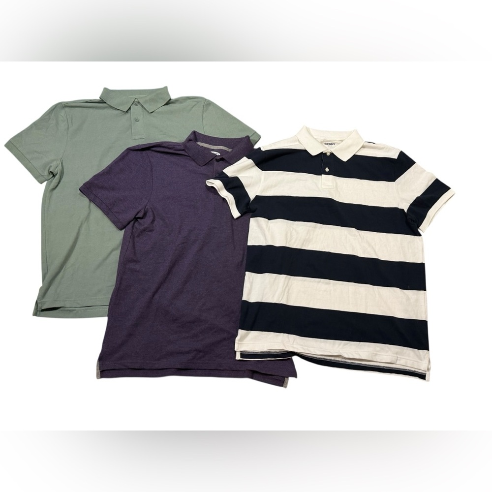 Old Navy Classic Fit / Built-In Flex Short Sleeve Polo Set of Three Size Large